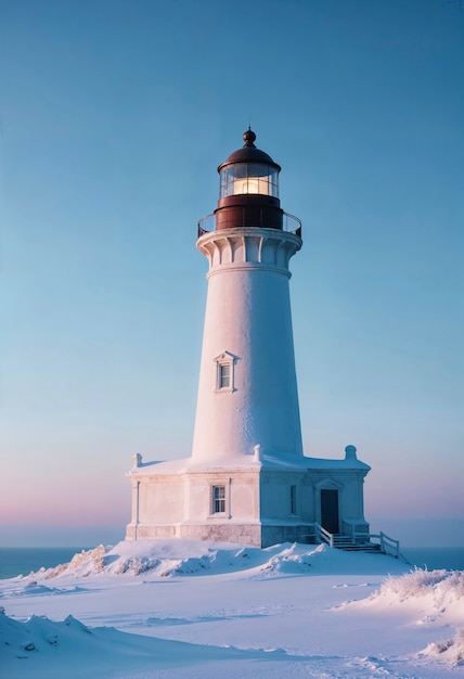Seascape with lighthouse
