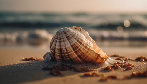 Seashell beauty in nature heat of summer day generated by AI