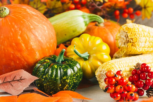 Seasonal harvest of berries and vegetables