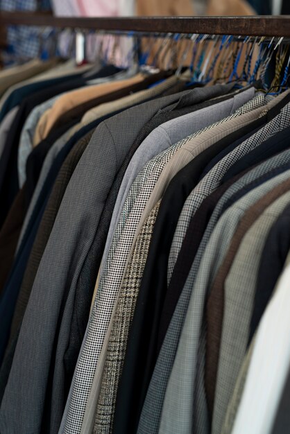 second hand market with vintage blazers