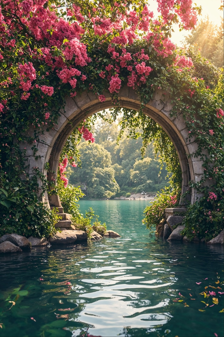 Free Photo secret garden path fantasy landscape