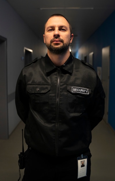 Free photo security guard at workspace