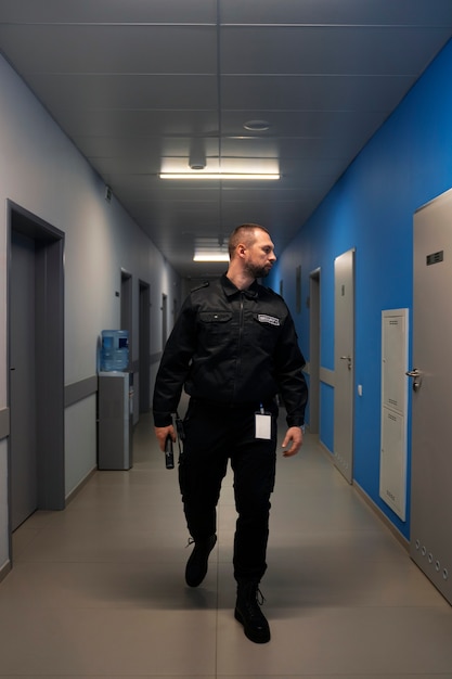 Free photo security guard at workspace