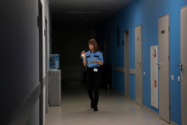 Foto gratuita guardia di sicurezza nell'area di lavoro