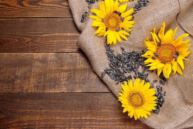 sunflower yellow burlap
