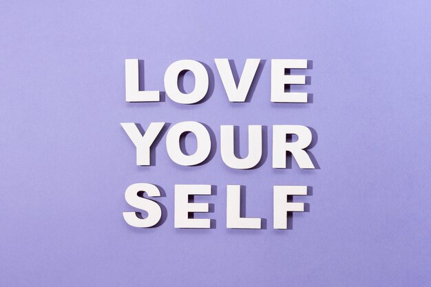 Self love lettering in paper style