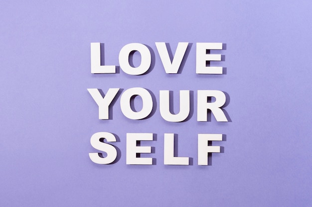 Self love lettering in paper style