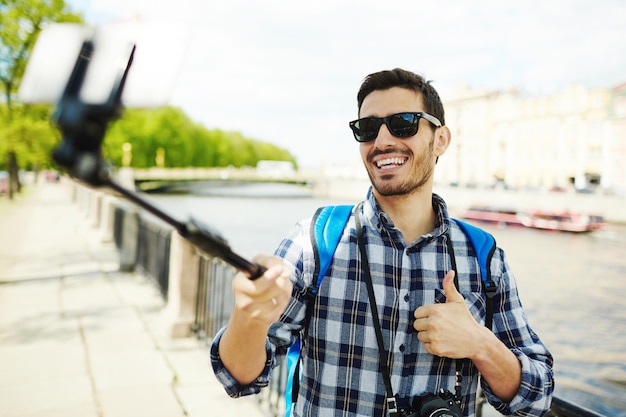 Free photo selfie of tourist