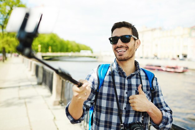 Selfie of tourist