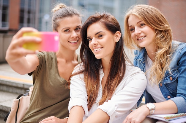 Selfie with my friends from university