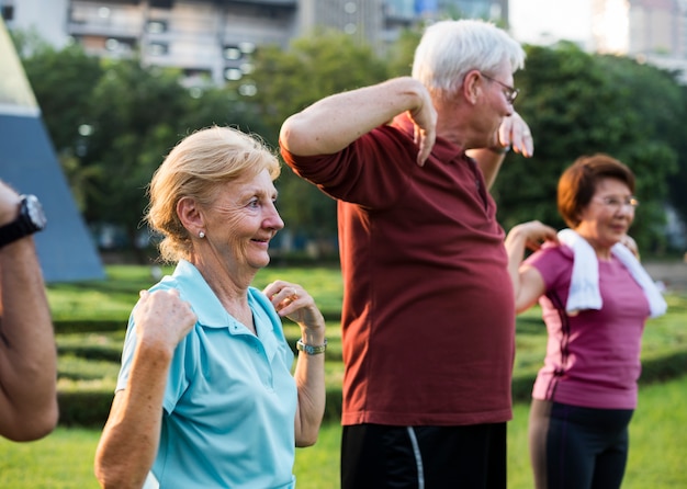 Senior adult exercise fitness strength