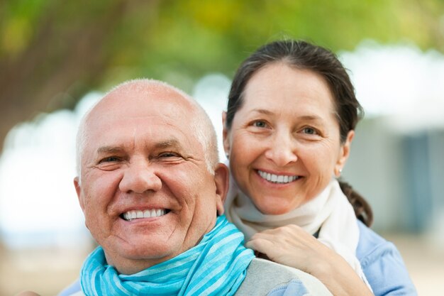 Senior couple in park