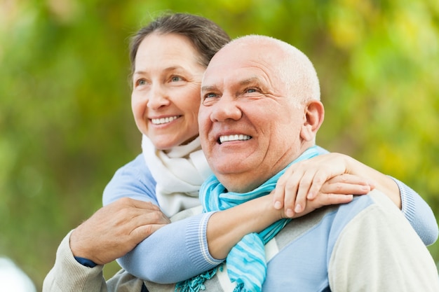 Senior couple in park