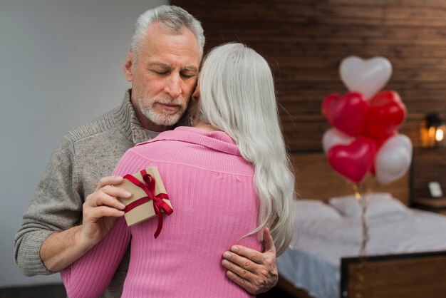 Senior couple on valentines day