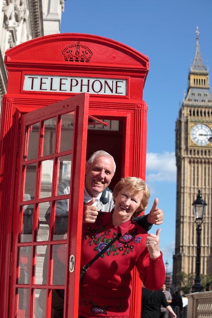 Senior couple visiting london