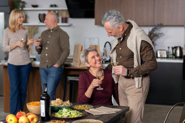 Senior friends having a wonderful time together