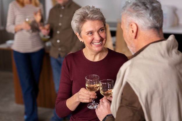 Senior friends having a wonderful time together