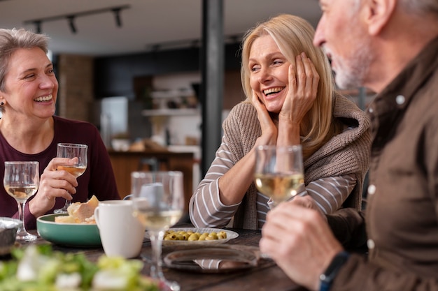 Senior friends having a wonderful time together