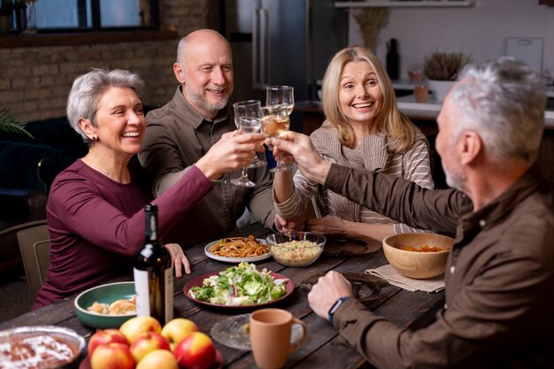 Senior friends having a wonderful time together