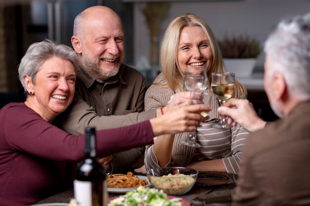 Senior friends having a wonderful time together