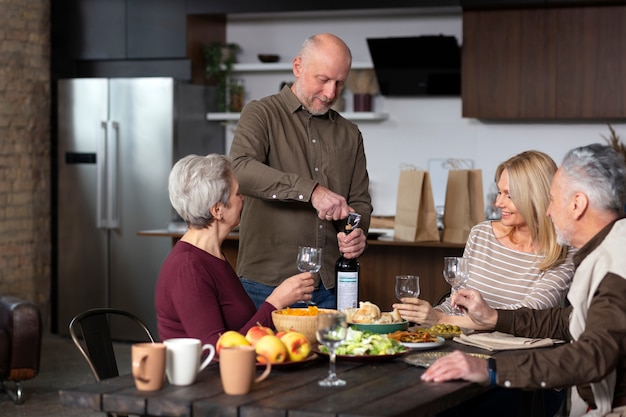 Senior friends having a wonderful time together