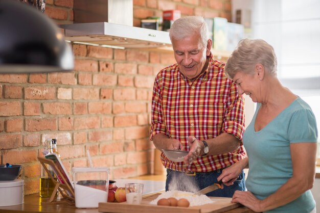 Senior husband is a great helper