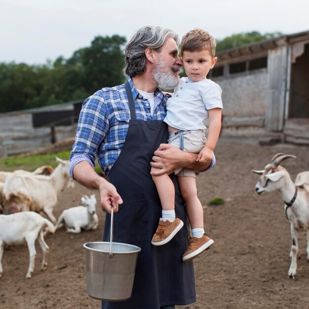 Senior man with grandson