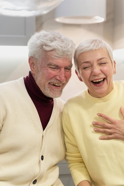 Senior people celebrating together