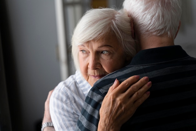 Senior people confronting alzheimer disease together
