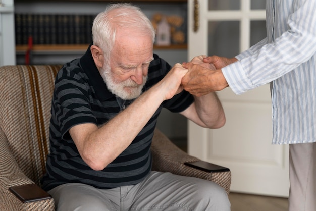 Senior people confronting alzheimer disease