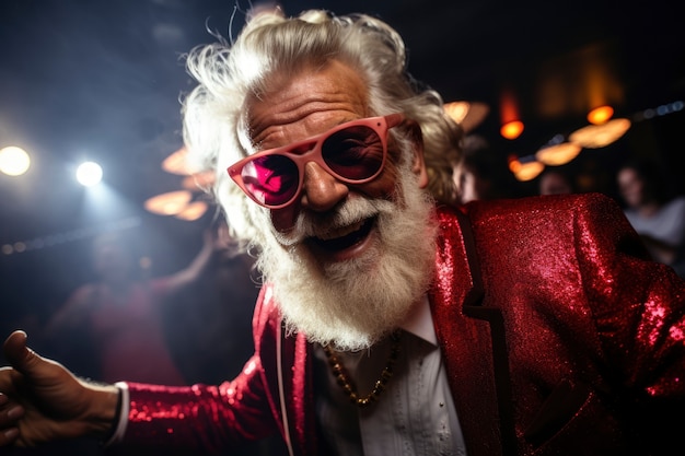 senior person dancing and having fun at the club