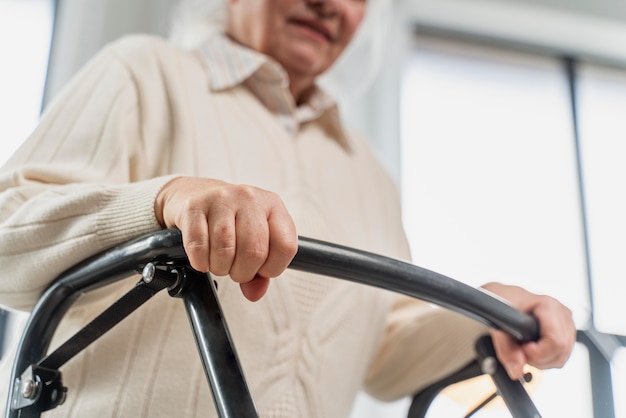 Senior woman standing indoors