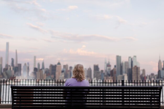 Senior woman traveling areound the world