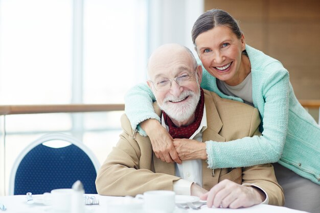 Seniors in restaurant