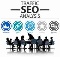 Foto gratuita analisi seo sulla riunione di lavoro