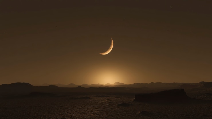 Free Photo sepia style effect with moon phase in the night sky