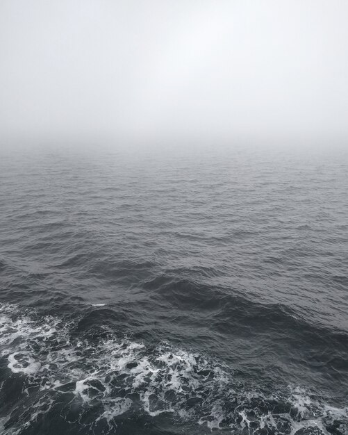 Безмятежное море Салиш в Британской Колумбии покрыто густым туманом
