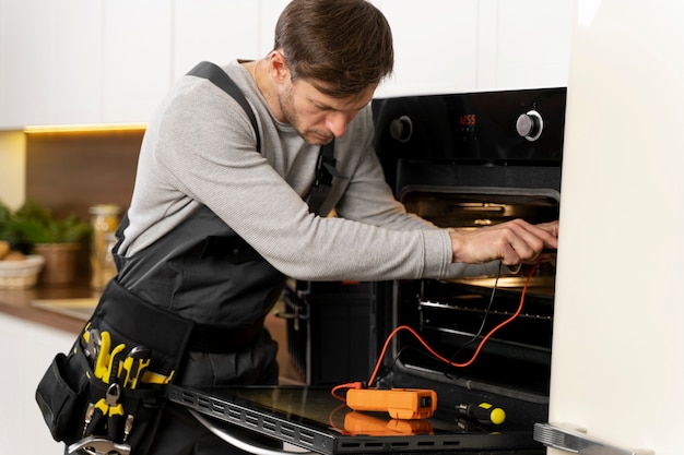 service maintenance worker repairing