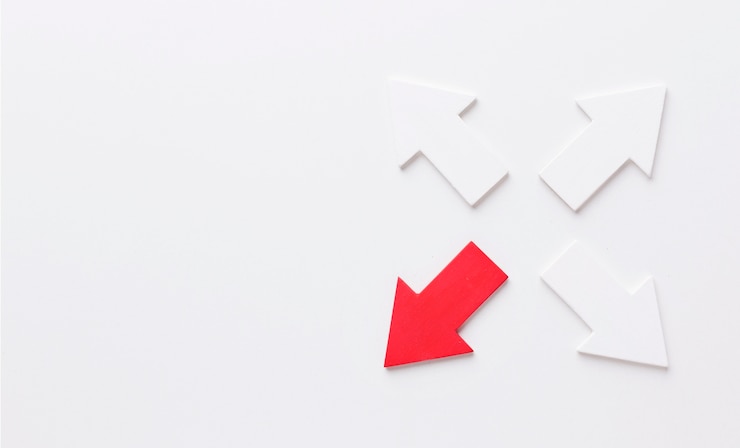Free Photo set of arrows pointing in four directions