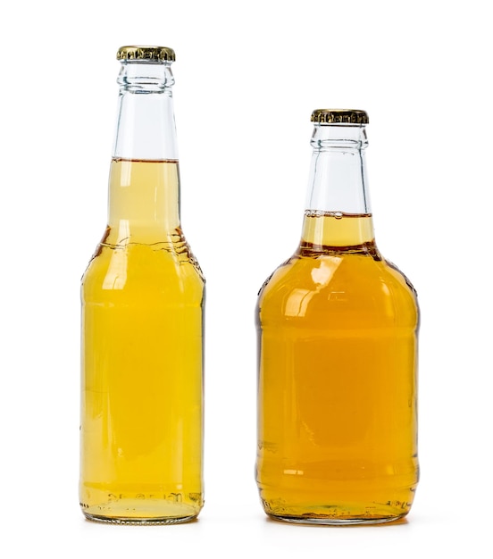 Free photo set of beer bottles isolated