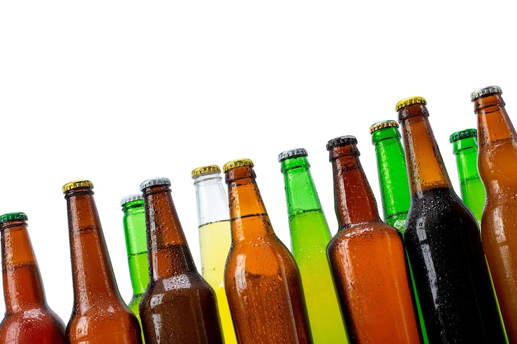 無料Photo 分離されたビール瓶のセット