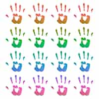 Free photo set of bright handprints