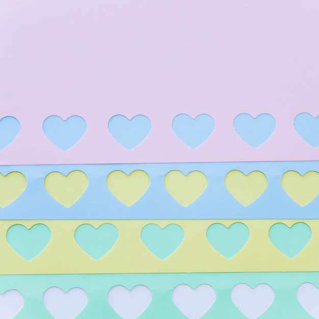 Free photo set of bright paper hearts