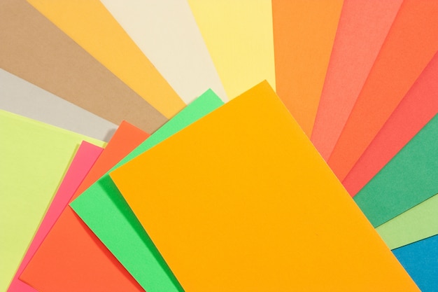 set of colored papers