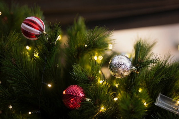 Set of colorful christmas balls