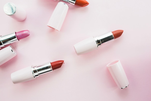 Set of colorful lipsticks