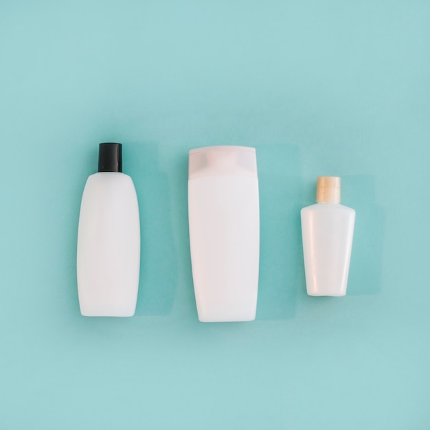 Set of cosmetics bottles