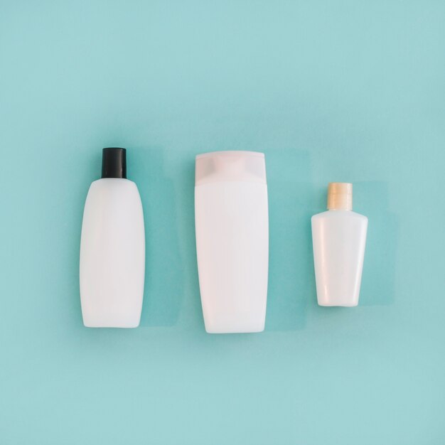 Set of cosmetics bottles