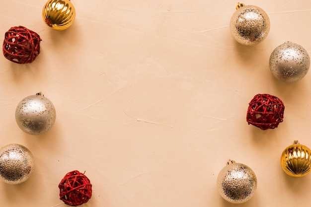 Set of decorative Christmas baubles