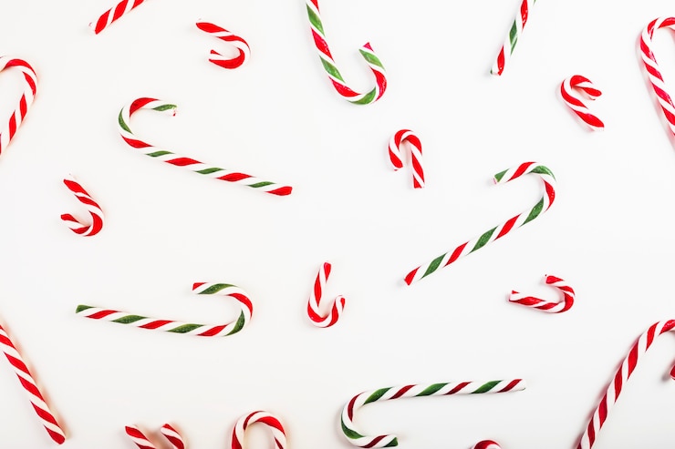 Free Photo set of different candy canes